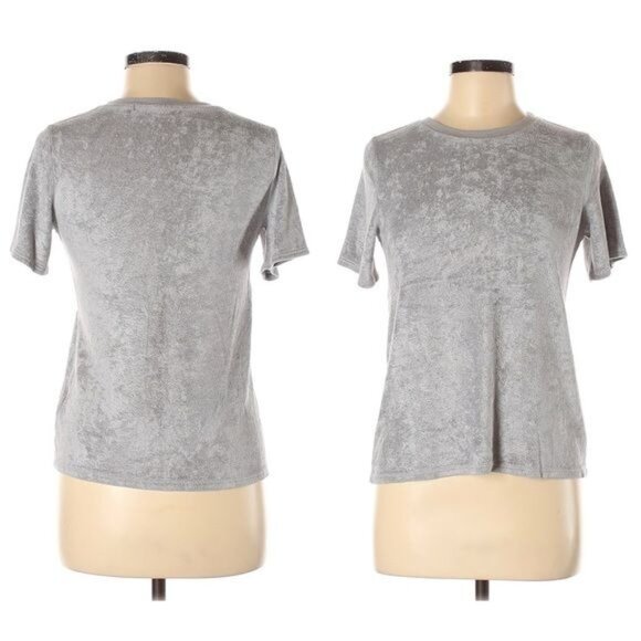 Michael Stars Terry Cloth Tee Size XS Petite Short Sleeve Gray Sz XSP - Picture 7 of 7